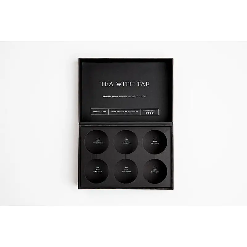 Custom Luxury Rigid Cardboard Magnetic Gift Tea Cylinder Set Packing Box Paper Tea Packaging Box with Insert