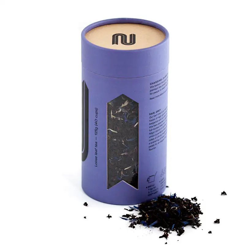 Custom Biodegradable Cylinder Cardboard Container For Tea Coffee Bean Oats Powder Paper Tube Cans Packaging