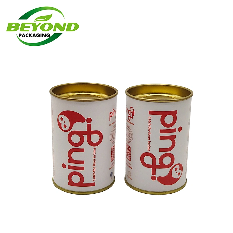 Custom Eco- friendly Food Grade  Paper Tube Container for Nuts Loose Tea Coffee Bean Powder Packaging with Mental Lid