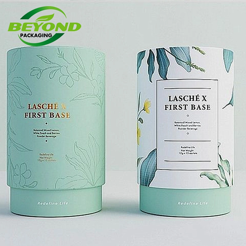 Eco- Friendly Recycled Food Grade Cardboard Packaging Box for Tea Sleeve Paper Round Cylinder Kraft Tubes