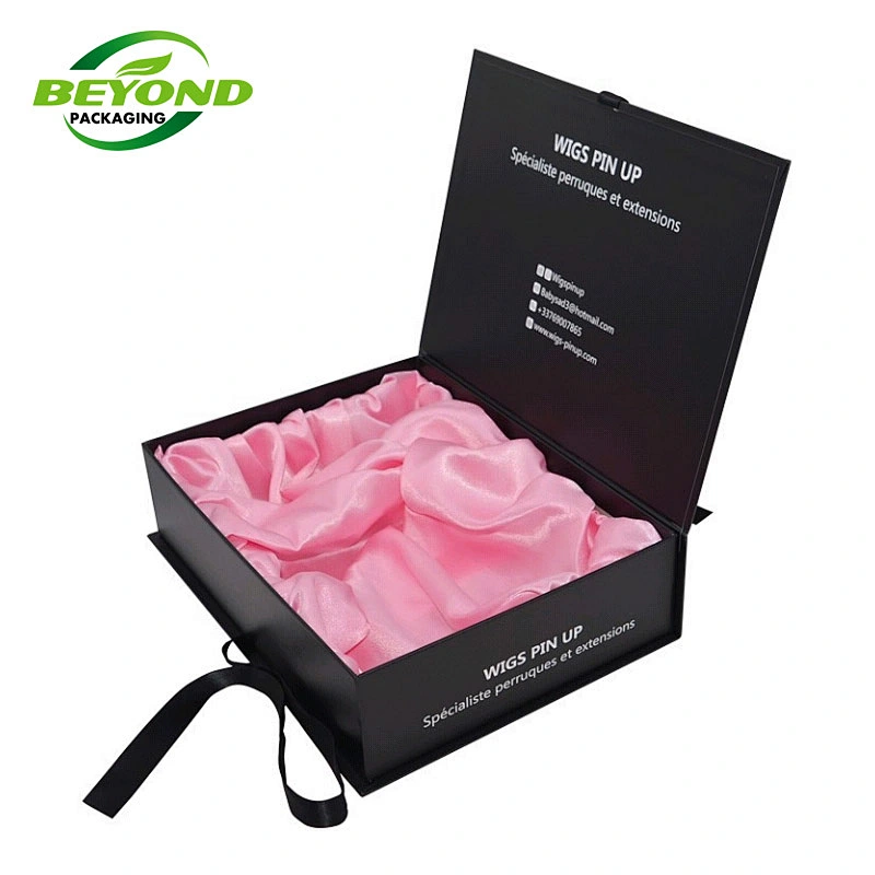 Custom Cardboard Paper Wedding Gift Box Packaging with Ribbon Paper Boxes Luxury Rigid Magnetic Closure Gift Paper Box