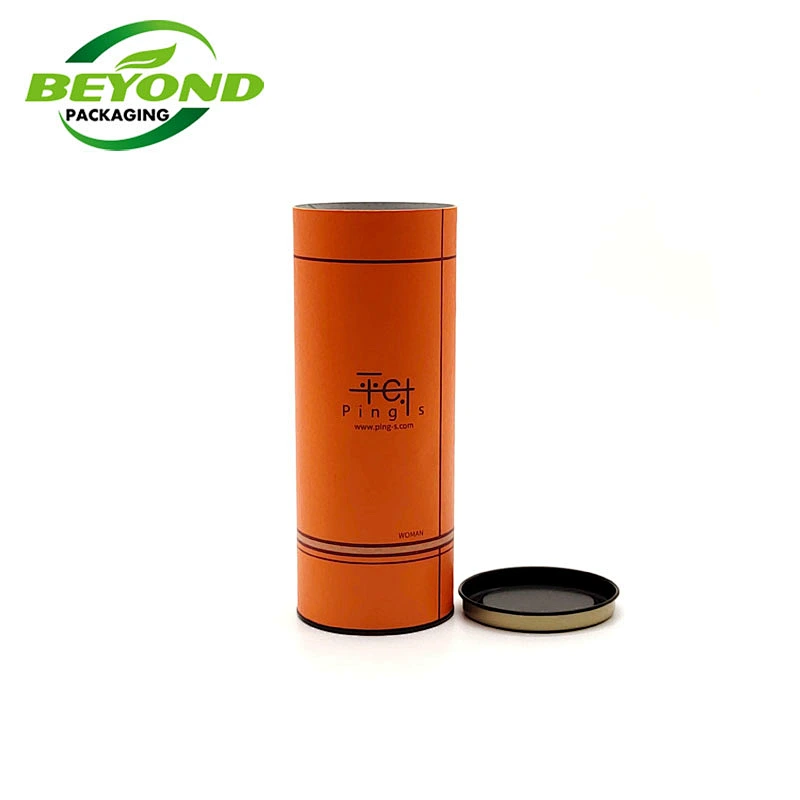 Customized Design Tin Lid Box Tea Paper Tube Packaging Biodegradable Cardboard Cylinder Roast Coffee Beans Canister