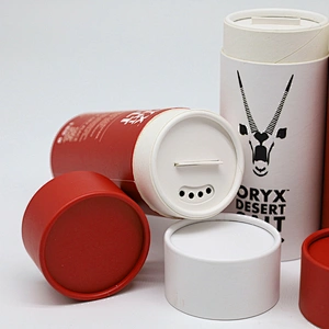 Customized Logo Empty Round Food Paper Cardboard Tube Loose Powder Container With Sifter Bath Salt Spice Canister Top Shaker