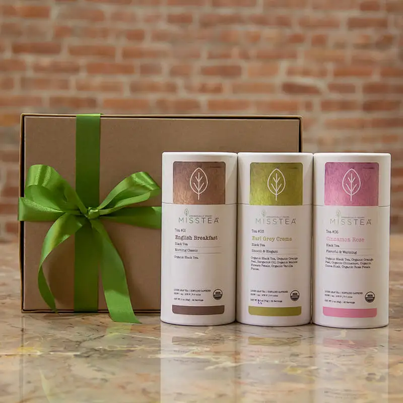 Wholesale Custom Design Luxury Cylinder Paperboard Tea Bags Tube Packaging Paper Canister Cylinder Packaging Box