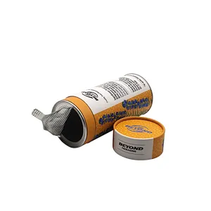 Sealed food grade paper tube box container cans packaging with easy aluminum peel off lid for tea cookie potato chips