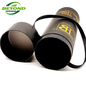 Eco- Friendly Customized Printing Whiskey Wine Glass Bottle Cylinder Containers White Black Brown Paper Packaging Tube