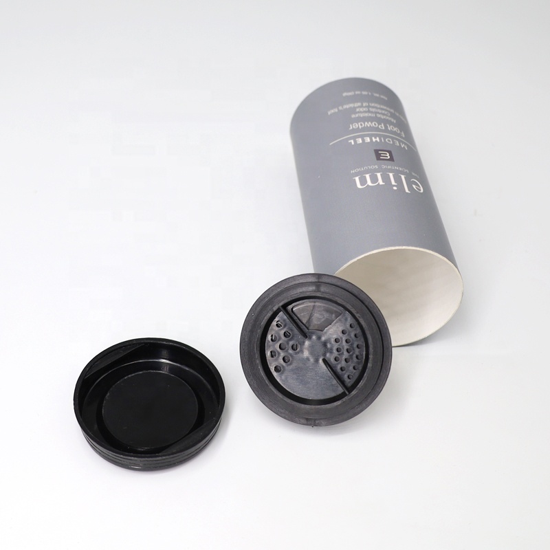 Custom made eco recycled cylinder cardboard shaker kraft paper tube spice salt packaging with plastic sifter for powder