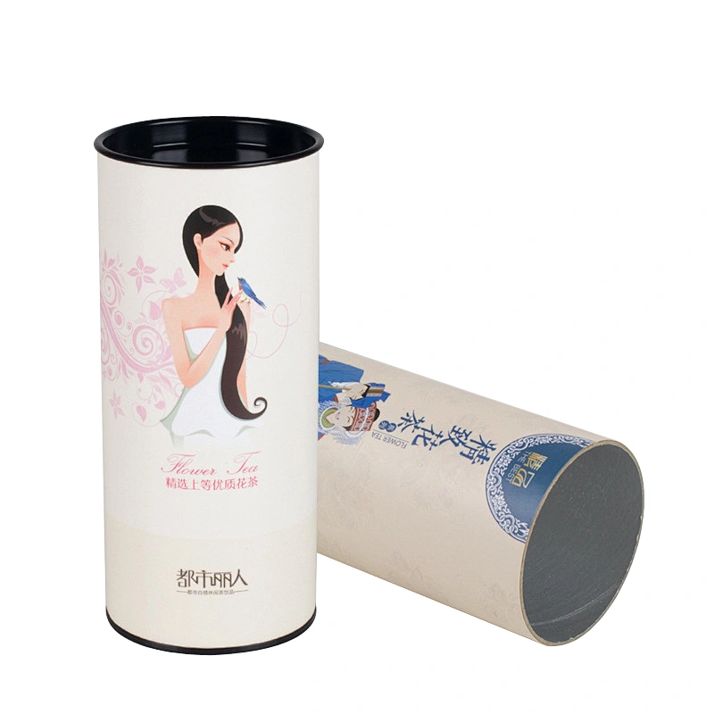 Custom Metal Lid Aluminum Foil  Cardboard  Cylinder Biodegradable  Food Grade Gift Kraft Paper Tube For Tea Coffee Packaging