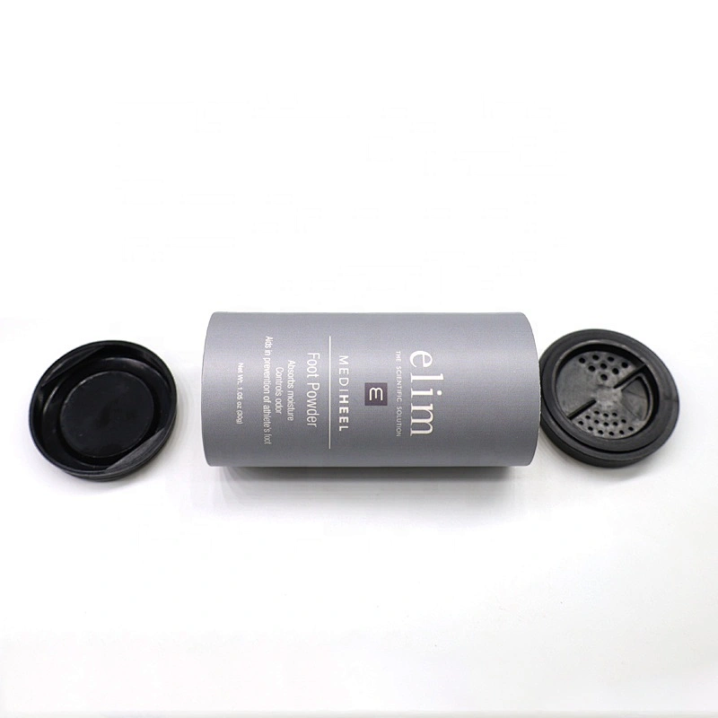 Custom made eco recycled cylinder cardboard shaker kraft paper tube spice salt packaging with plastic sifter for powder