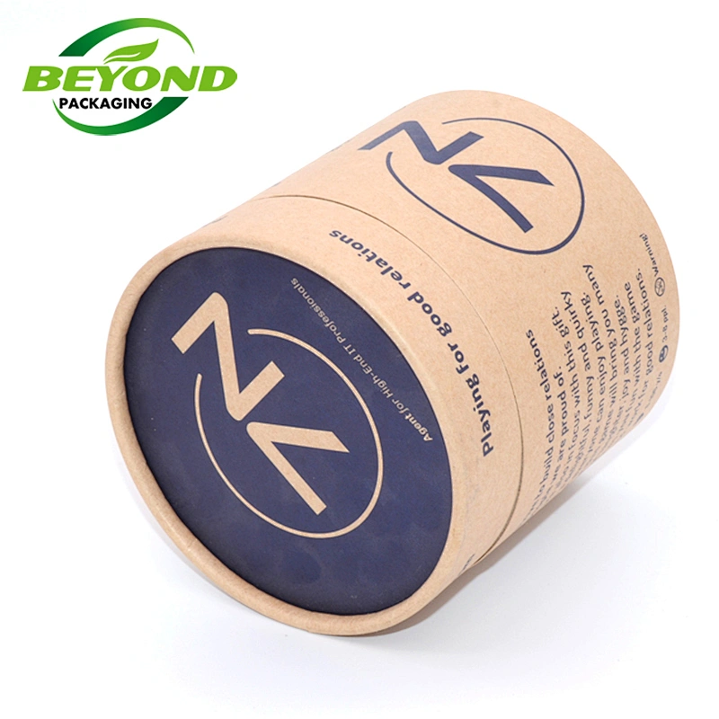 High Quality Tea Packaging Custom Round Paper Tube Bio Friendly Cardboard With Lid Bottle Cylinder Tea Box Tube Packaging