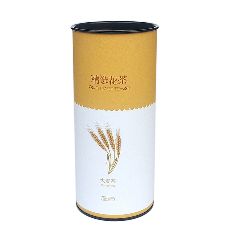 Custom Metal Lid Aluminum Foil  Cardboard  Cylinder Biodegradable  Food Grade Gift Kraft Paper Tube For Tea Coffee Packaging