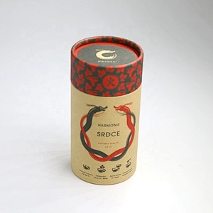 Food Grade Eco Friendly Round Paper Tube Packaging With Metal Lid Better Airtight Aluminum Foil Paper Inside For Food Tea