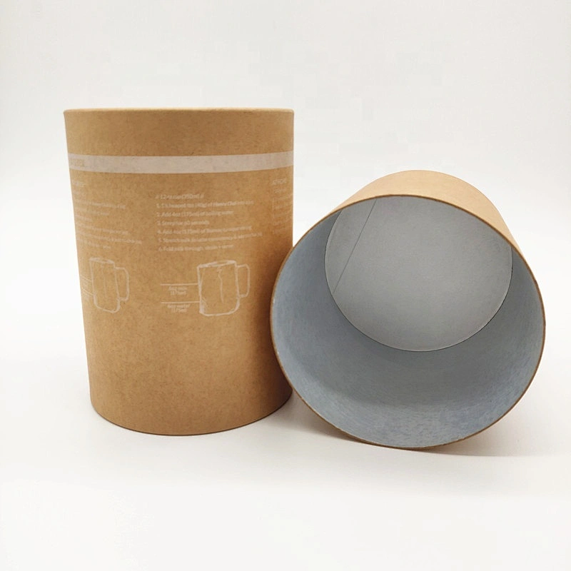 Custom Food Grade Cardboard Cylinder Sleeve Paper Tube Packaging Printing Design for Eco- friendly Tea Packaging