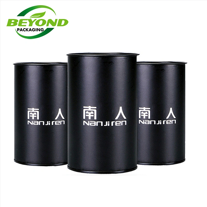 Luxury Eco Friendly Round Cylinder Food Grade Paper Tube With Metal Lid For Coffee Bean Packaging Custom Design