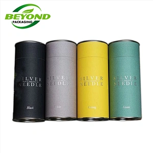 Food Grade Custom Printing Cardboard Creative Round Cylinder Nut Box Paper Tubes Tea Packaging  Cans with Metal Lid