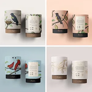 Eco Friendly Black Cardboard Cylinder Tea Tube Packaging Box Recycled Customized Different Design Paper Tube Packaging