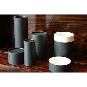 Eco Friendly High Quality Kraft Cardboard Container Paper Tube Packaging Black Food Grade Material for Coffee Bean