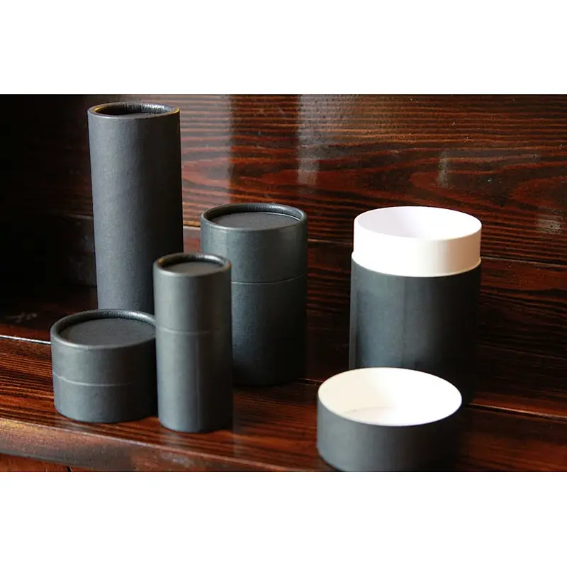 Eco Friendly High Quality Kraft Cardboard Container Paper Tube Packaging Black Food Grade Material for Coffee Bean