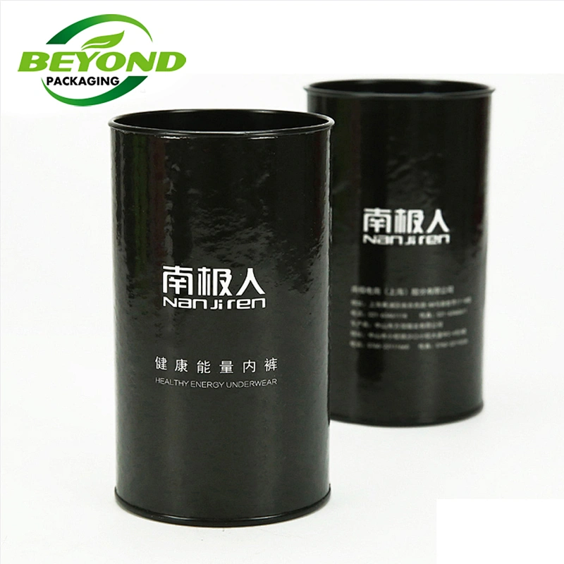 Luxury Eco Friendly Round Cylinder Food Grade Paper Tube With Metal Lid For Coffee Bean Packaging Custom Design