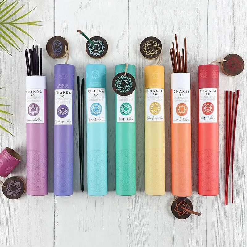 Custom recyclable kraft cardboard cylinder paper tube round container packaging with logo for incense sticks