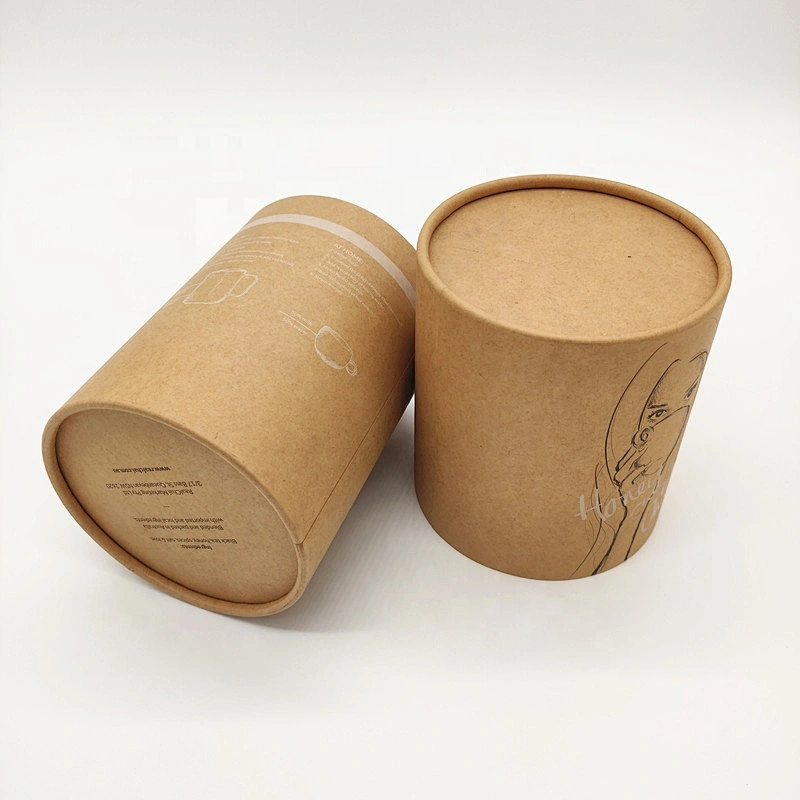 Custom Food Grade Cardboard Cylinder Sleeve Paper Tube Packaging Printing Design for Eco- friendly Tea Packaging