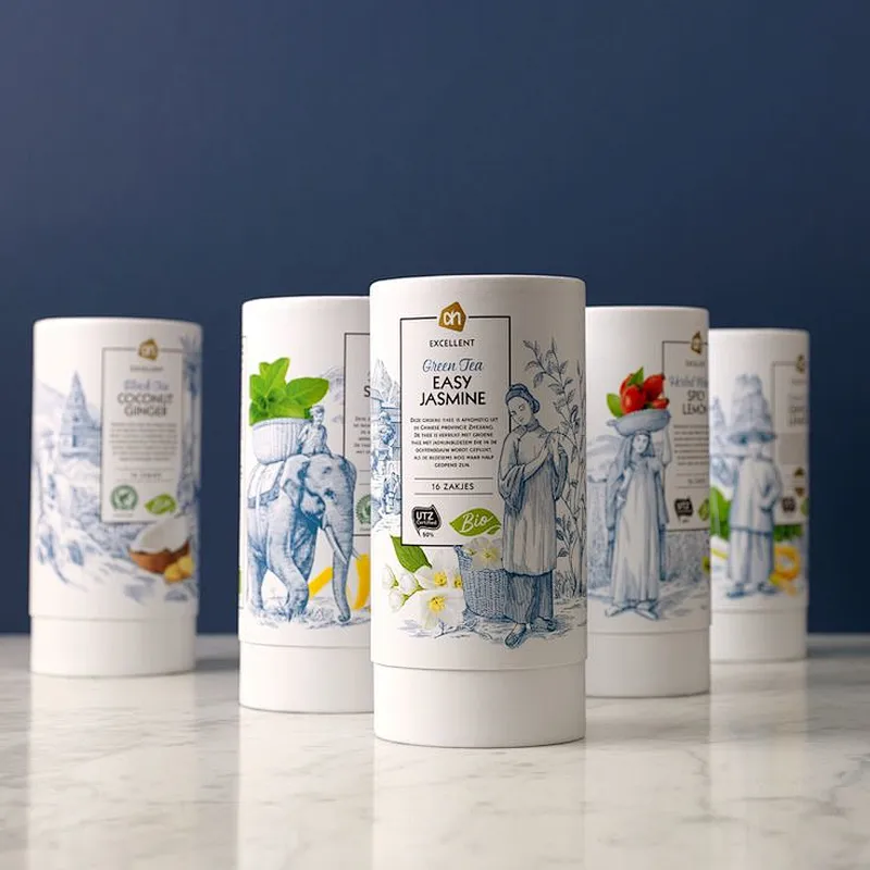 High Quality Customized Eco Friendly Kraft Paper Tea Coffee Bean Tube Round Cylinder Paper Tube Cardboard Packaging