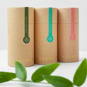 Customized High Quality Recyclable Round Water Bottle Packaging Kraft Paper Cylindrical Tube Tea Packaging Boxes