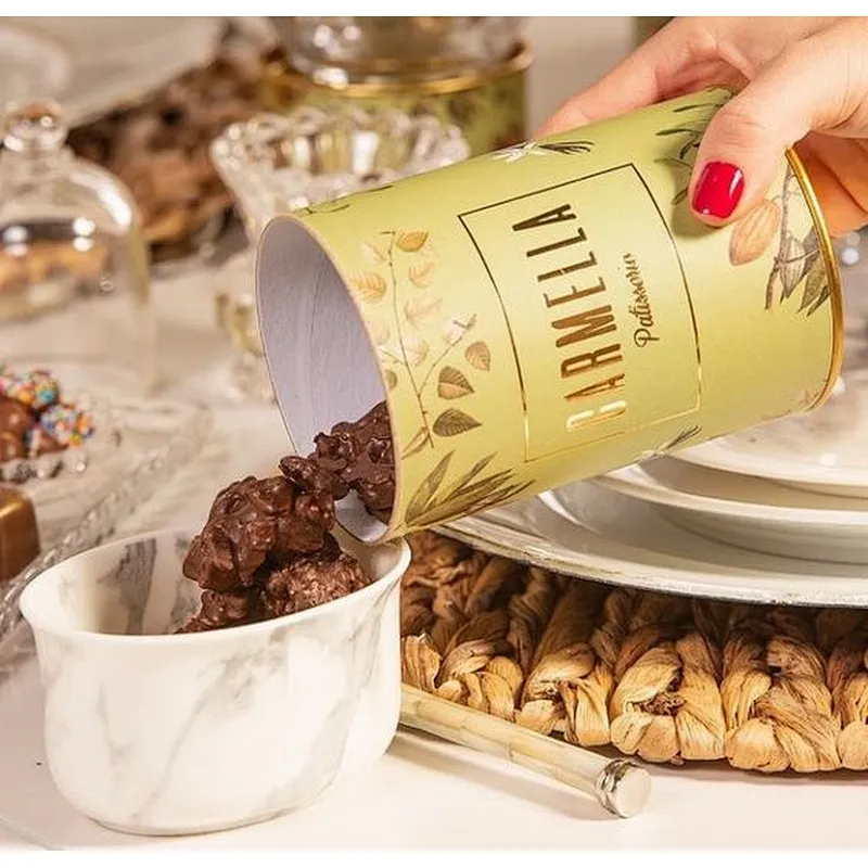 Custom Biodegradable Kraft Nut Cookie Biscuits Paper Tube Chocolate Potato Chips Cylinder Packaging for Cookies Round Box Wholes