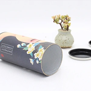 Custom Metal Lid Aluminum Foil  Cardboard  Cylinder Biodegradable  Food Grade Gift Kraft Paper Tube For Tea Coffee Packaging
