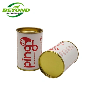 Custom Eco- friendly Food Grade  Paper Tube Container for Nuts Loose Tea Coffee Bean Powder Packaging with Mental Lid