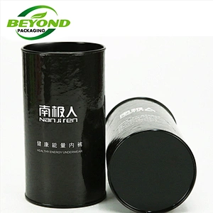 Luxury Eco Friendly Round Cylinder Food Grade Paper Tube With Metal Lid For Coffee Bean Packaging Custom Design