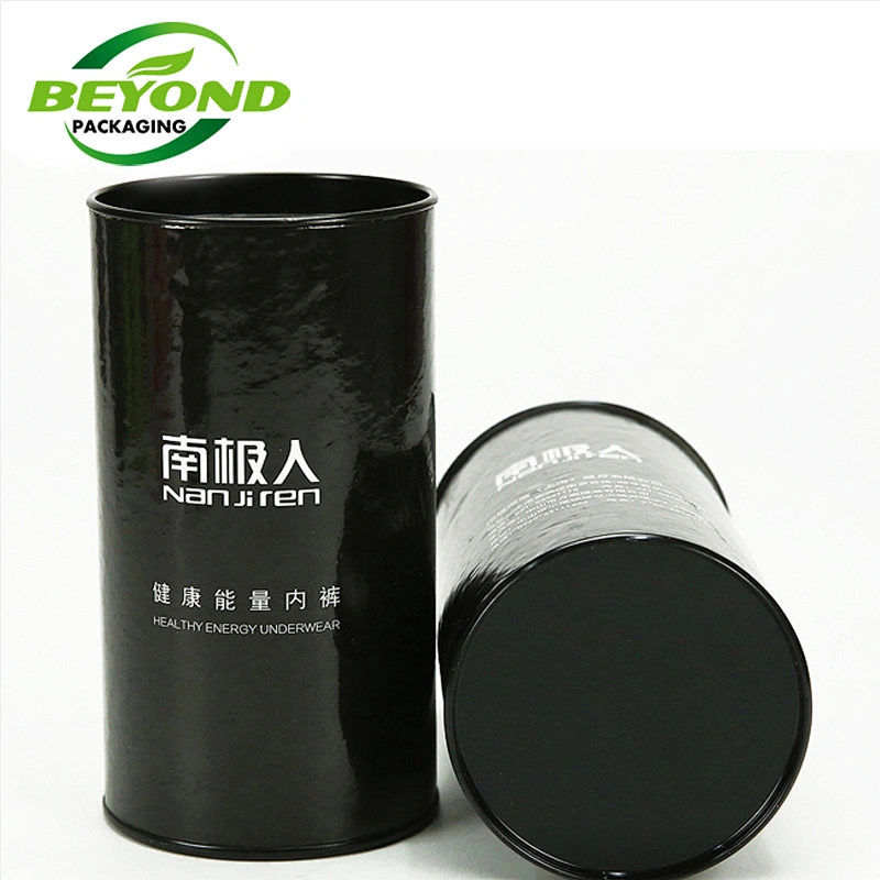 Luxury Eco Friendly Round Cylinder Food Grade Paper Tube With Metal Lid For Coffee Bean Packaging Custom Design