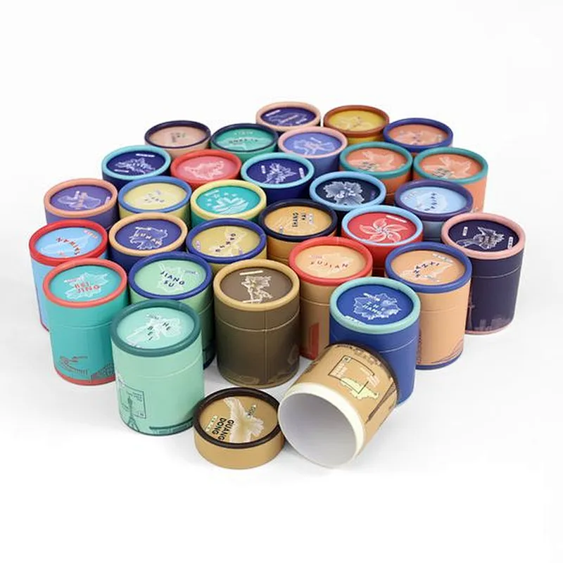 Wholesale custom printing small tea paper tubes recycled cardboard loose tea packaging tube cylinder box with logo