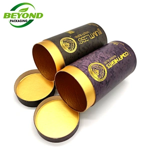 Custom 100% Recycled Biodegradable Food Grade Cylinder Packaging Kraft Cardboard Empty Kraft Paper Tubes for  Loose Leaf Tea
