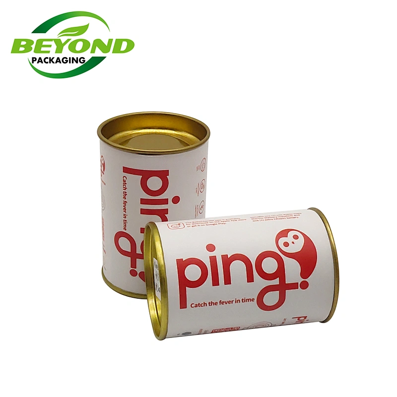 Custom Eco- friendly Food Grade  Paper Tube Container for Nuts Loose Tea Coffee Bean Powder Packaging with Mental Lid