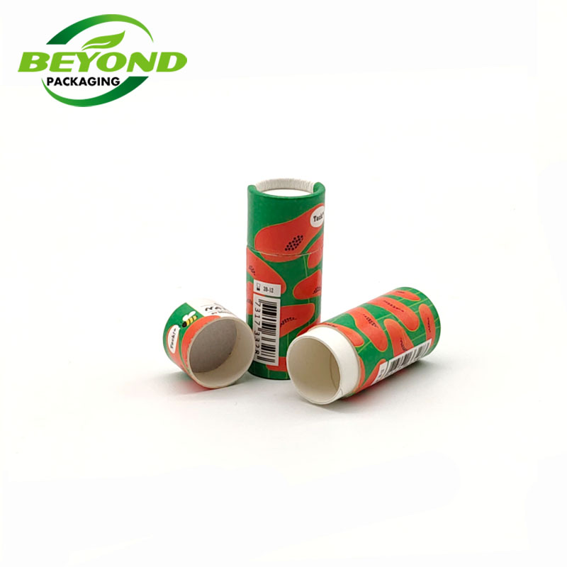 Custom Logo Eco-friendly  Kraft Paperboard Paper 8oz  Lip Balm Push up Tubes Deodorant Wholesale Cardboard Cylinder Packaging