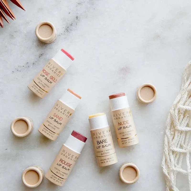 Custom Eco- friendly Biodegradable Round Push up Kraft Paper Lip Balm  Ice Cream Deodorant Stick Natural Cardboard Tubes