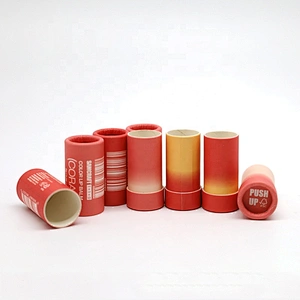 High Quality Round Cylinder Biodegradable Push Up Paper Tube With Long Lid For Deodorant Stick Or Lip Balm