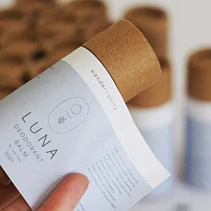 Eco Friendly Manufacturer Customized Printed Push Up Kraft Paper Tube Lip Balm Deodorant Packaging With Oil-proof Lining