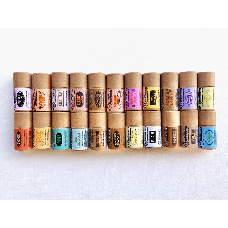 Custom Eco Friendly Cardboard Push up Kraft Paper Tube for Lip Balm Stick Container Biodegradable Cylindrical Box Packaging
