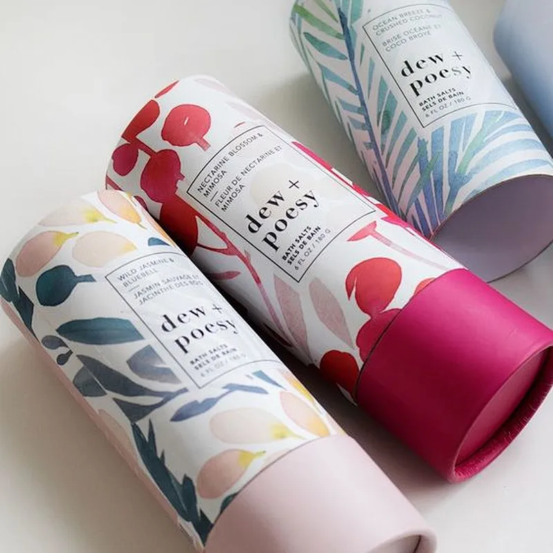 Recycled Customized Design Printed Luxury Food Grade Foil Stamping Paper Tube Packaging For Herbal Tea Bags And Coffee