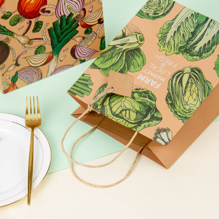 Custom Printed Your Own Logo cardboard Packaging Brown Kraft Gift Craft Shopping Paper Bag With Outside Handles