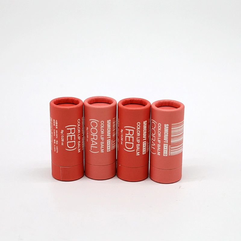 High Quality Round Cylinder Custom Design Biodegradable Container Push Up Paper Tube For Lip Balm Deodorant
