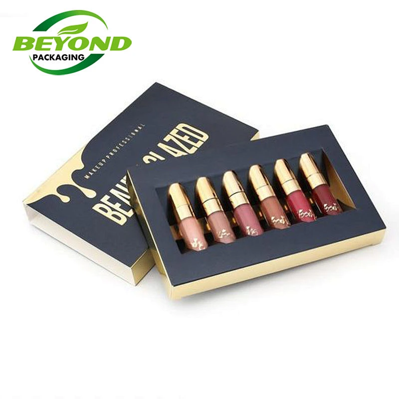 Recycled Luxury Custom Cosmetic Gloss Paper Box for Eye Shadow Palette Lipstick  Lip Packaging Gift Box Customize