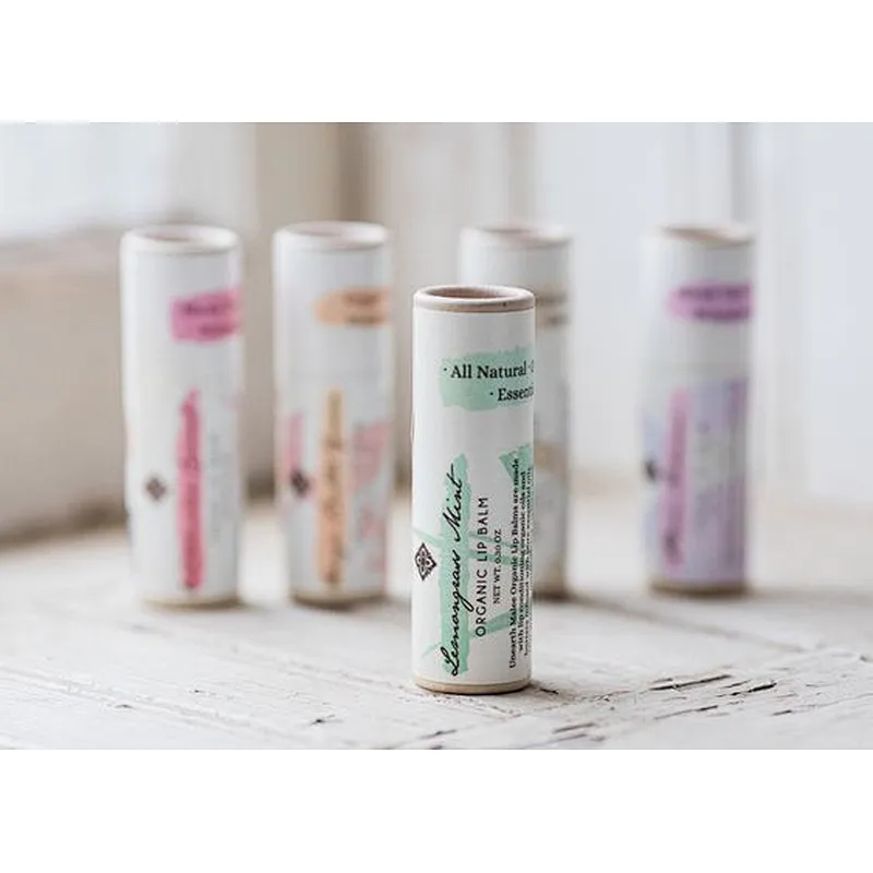 Custom 100ml 2oz Push up Eco- friendly Paper Deodorant Tube for  Lip Balm Cylindrical Packaging Round Box Wholesale