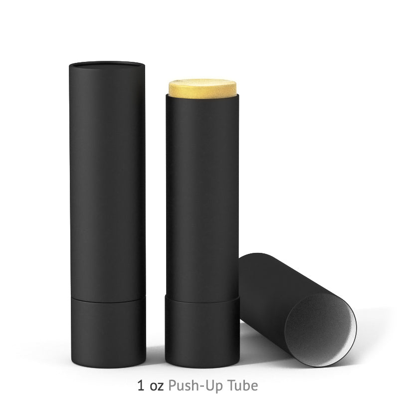 Custom Black Lip Balm tubes Empty Deodorant Container Stick Push Up Black Kraft Paper Tube Cylinder Packaging