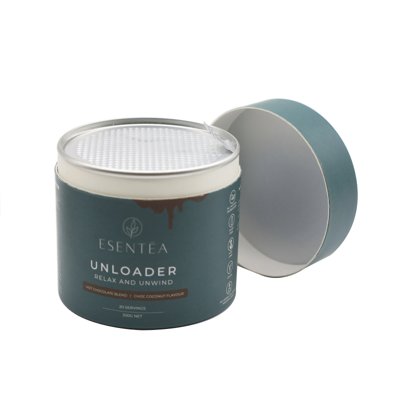Wholesale Biodegradable Easy Open Food Grade Empty Food Paper Can Tube Cereal Round Packaging Airtight Paper Box For Tea