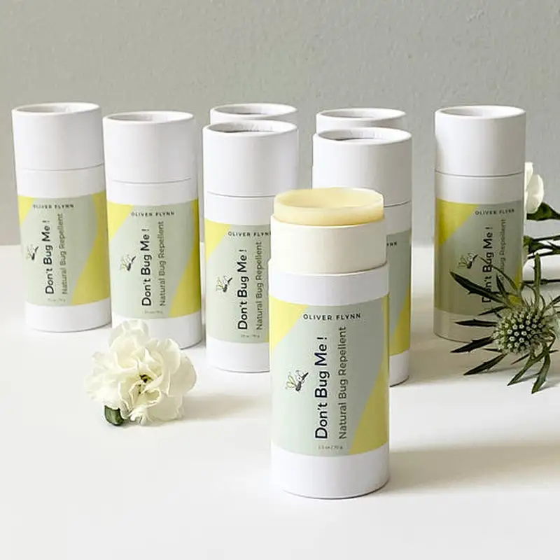Biodegradable custom craft round paper tube packaging with push up tubes for lip balm/deodorant containers paper tube