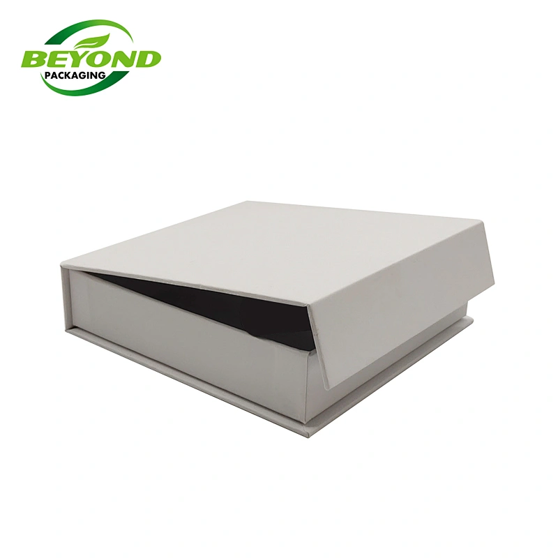 Luxury eco friendly custom book shape hard flip top white larger cardboard paper box magnetic gift box