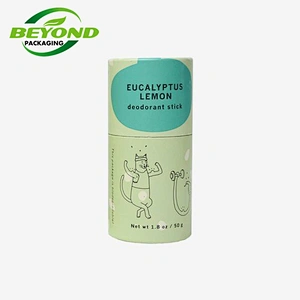 Custom Eco- friendly Cosmetic Biodegradable Cylindrical Packaging for 15g Lip Balm Tube Push up Cardboard Tube of 1.5 oz